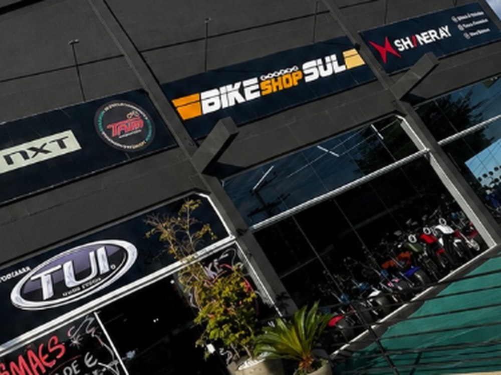 Fachada da Bike Shop Sul matriz, no bairro Industrial em Montenegro
